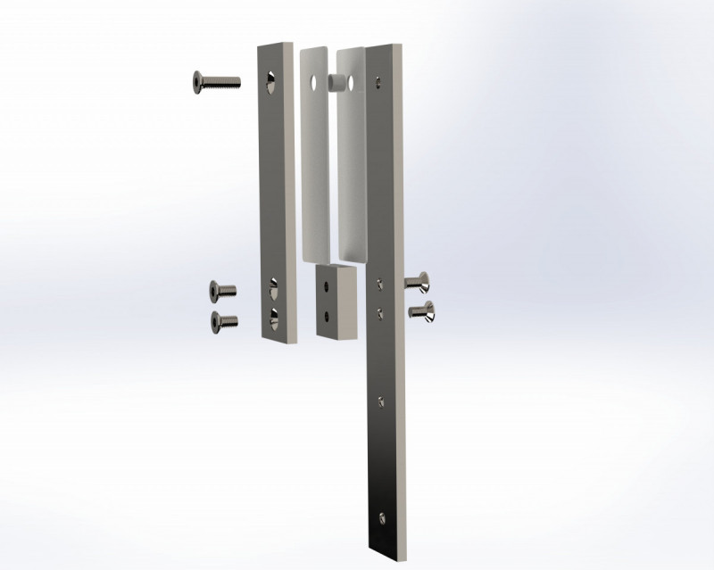 Стеклодержатель Inoxstore зажимной 48х347мм, боковое крепление, сатинированный AISI 304