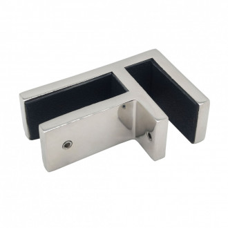 Соединитель стекла 90°, 45х72 мм, под стекло 12 мм, полированный, AISI 304