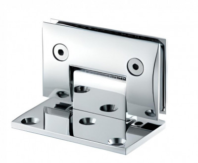 Петля Inoxstore "Гонор" 90°стена-стекло со смещением, выпкулый, сатинированная, AISI 304