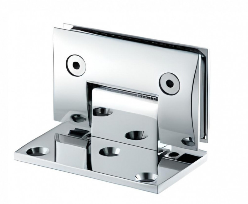 Петля Inoxstore "Гонор" 90°стена-стекло со смещением, выпкулый, сатинированная, AISI 304