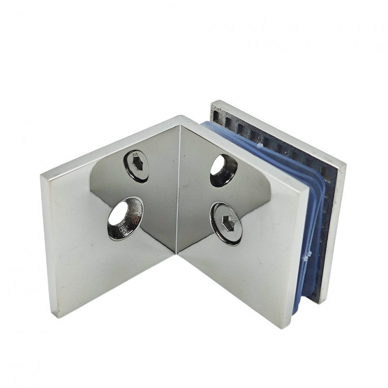 Крепление стекло-стена 45х90х4 мм на 90°, литой, полированный, AISI 304