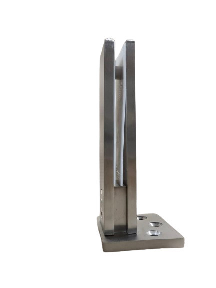 Стеклодержатель Inoxstore, зажимной 48х200, со смещением, сатинированный AISI 304