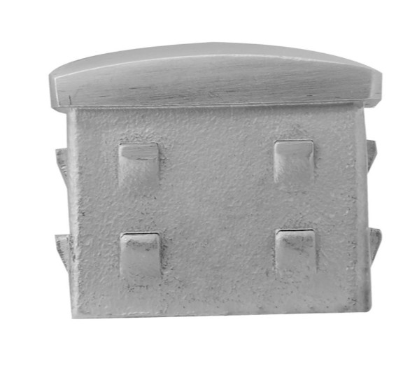 Верхний элемент Inoxstore 40х40х1,5 мм, выпуклый, забивной с насечками, сатинированный, AISI 304