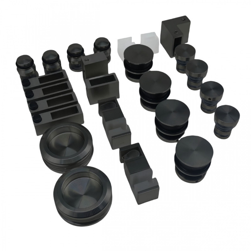 Комплект фурнитуры Inoxstore D-1 для душевой кабины, чёрный, AISI 304