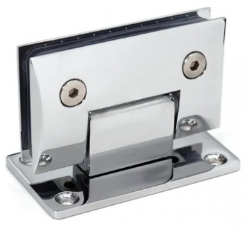 Петля Inoxstore "Гонор" 90° стена-стекло, выпуклый, сатинированная, AISI 304