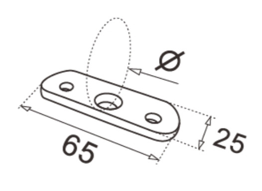 Ложемент Inoxstore овал Ø 42,4 мм, полированный, AISI 304