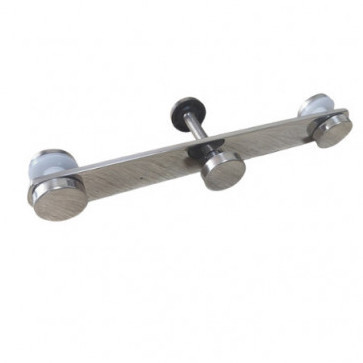 Стеклодержатель Inoxstore пластинчатый 23х200 мм, шайба 25 мм, под Ø 38,1 мм, под стекло 8-10 мм, полированный, AISI 304