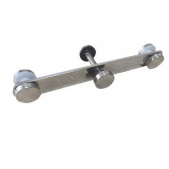 Стеклодержатель Inoxstore пластинчатый 23х200 мм, шайба 25 мм, под Ø 38,1 мм, под стекло 8-10 мм, полированный, AISI 304