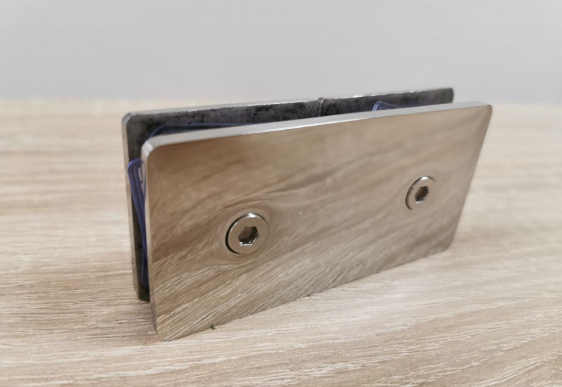 Соединитель стекла Inoxstore 45х90х4 мм на 180°, полированный, AISI 304