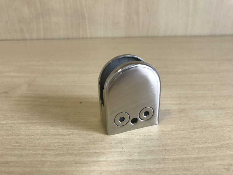 Стеклодержатель Inoxstore штампованный полукруглый 52х40х25 мм / Ø 38,1 мм, под стекло 10 мм, полированный, AISI 304