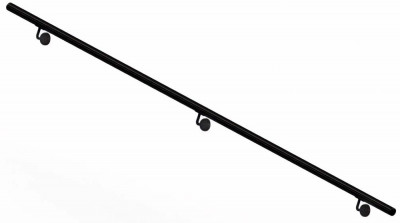 Пристенный поручень Inoxstore Ø 42,4 мм, L - 3000 мм, AISI 304, матовый RAL 9005