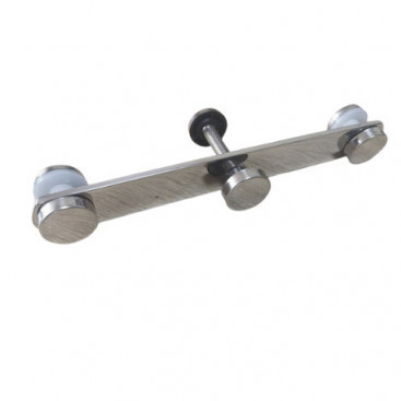 Стеклодержатель Inoxstore пластинчатый 23х200 мм, шайба 25 мм, под стекло 8-10 мм, полированный, AISI 304