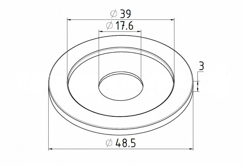 Шайба Inoxstore для больц промежуточная, Ø 38,1х3 мм, AISI 304