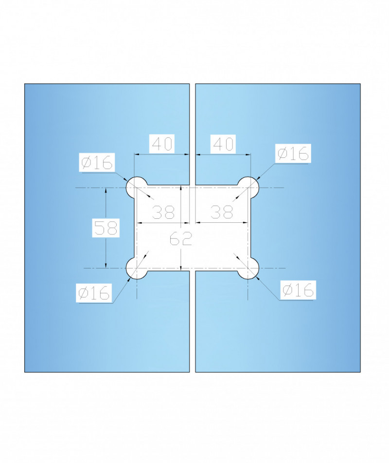Петля Inoxstore "Гонор" 180° стена-стекло, выпуклый, полированная, AISI 304