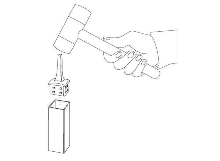 Кронштейн на стойку Inoxstore 40х40х1,5 мм, h-68 мм, литой, усеченный, забивной, полированный, AISI 304