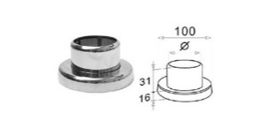 Крепление стойки Inoxstore Ø 38,1 мм, с крышкой Ø 100 мм,  полированное, AISI 304