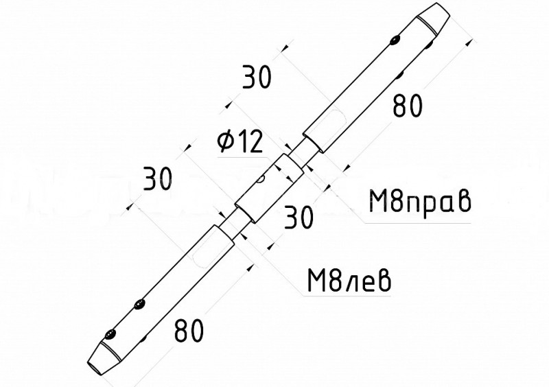 Талреп для троса Inoxstore Ø6 мм, полированный, AISI 304