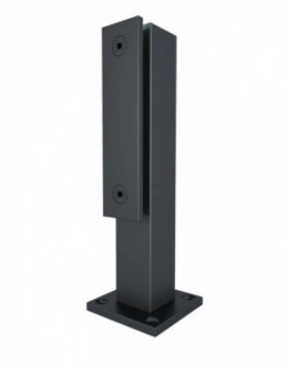 Стеклодержатель Inoxstore напольный, 40х40х250 мм, с прижимной пластиной, черный RAL 9005, AISI 304