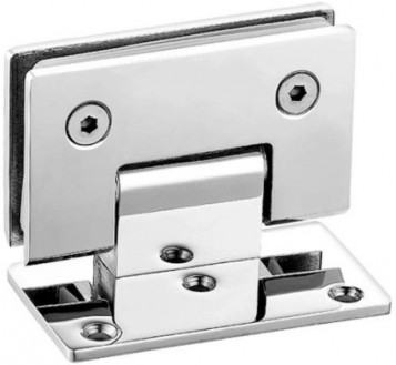 Петля Inoxstore "Престиж" 90°, стена-стекло со смещением, без фаски, полированная, AISI 304