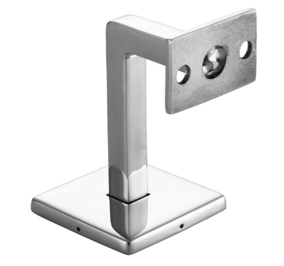 Держатель поручня Inoxstore профильный с крышкой 58х58 мм, ложемент под плоскость, полированный, AISI 304