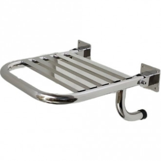 Сиденье для душа откидное усиленное с упором в стену для инвалидов 500х500 мм Inoxstore, полированный, AISI 304