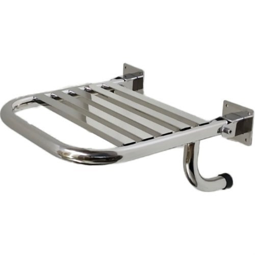 Сиденье для душа откидное усиленное с упором в стену для инвалидов 500х500 мм Inoxstore, полированный, AISI 304