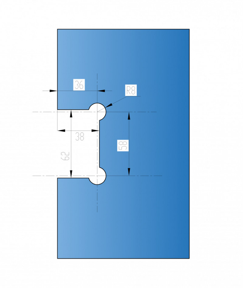 Петля Inoxstore "Элегант" 90° стена-стекло, с фаской, сатинированная, AISI 304