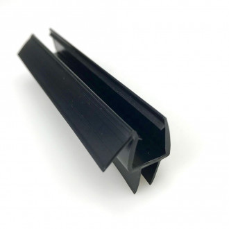 Уплотнитель Inoxstore дверь-пол, под стекло 10 мм / 2,5 м, для душевой кабины, ПВХ, черный