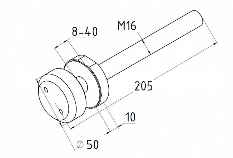 Торцевое крепление стекла Inoxstore Ø50 мм, полированное, AISI 304