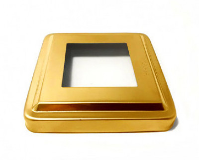 Декоративная крышка Inoxstore "Эконом" 83х83х0,5 мм под трубу 40х40 мм, AISI 304, золото
