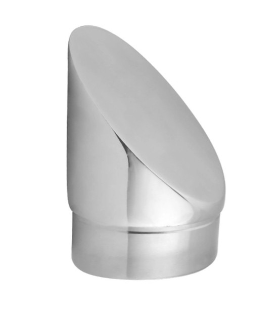 Верхний элемент Inoxstore Ø 38,1х1,5 мм, угловой под сварку, полированный, AISI 304