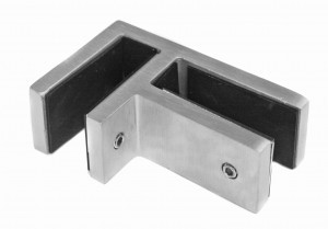 Соединитель стекла 45x72x90°, под стекло 12 мм, сатинированный, AISI 304