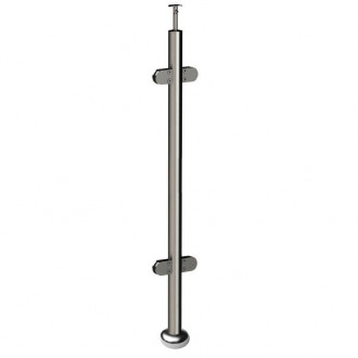 Стойка Inoxstore круглая Ø 38,1х950 мм, с 4-я литыми стеклодержателями, полированная, AISI 304