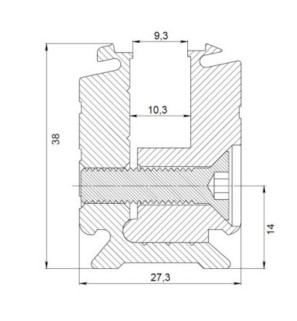 Клеммный профиль, H-40 мм, алюминий