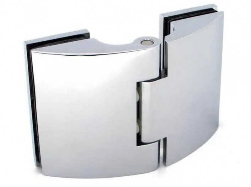 Петля 180° стекло - стекло 90°, сатинированная, AISI 304