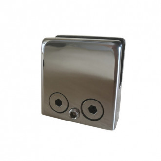 Стеклодержатель Inoxstore штампованный квадратный 45х45х25 мм / Ø 0 мм, под стекло 8 мм, полированный, AISI 304