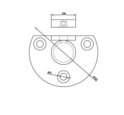 Стойка для стекла Inoxstore, полированная, AISI 304