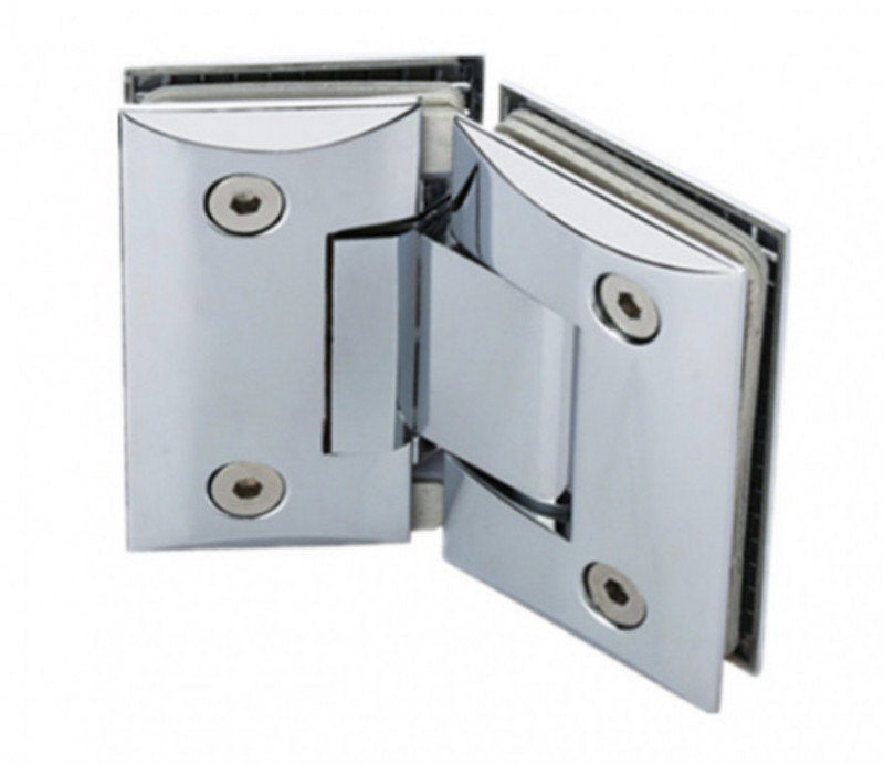 Петля Inoxstore "Гонор" 135° стекло-стекло, выпуклый, полированная, AISI 304