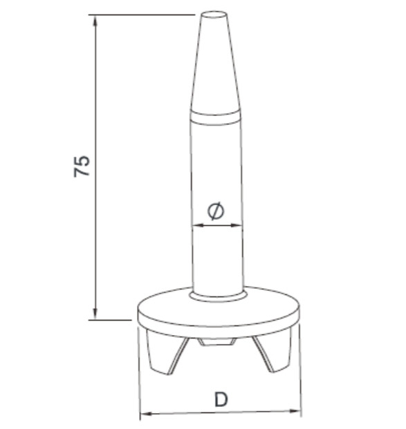 Кронштейн на стойку Inoxstore Ø 38,1х1,5 мм, h-75 мм, усеченный, приварной, полированный, AISI 304