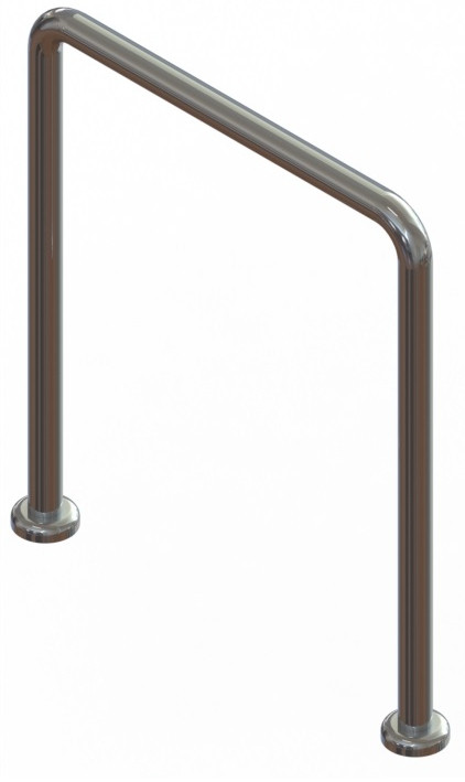 Велопарковка Inoxstore односекционная (П-образная) из нержавеющей стали AISI 304, полированная, 900х800 мм