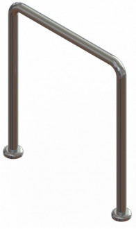 Велопарковка Inoxstore односекционная (П-образная) из нержавеющей стали AISI 304, полированная, 900х800 мм