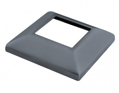 Декоративная крышка Inoxstore "Пирамида" 80х80х0,8 мм под трубу 40х40 мм, AISI 304, покрытие RAL7024