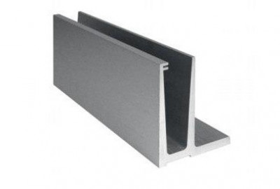 Зажимной алюминиевый профиль Inoxstore, боковое крепление L -форма,  для стекла 10 - 16 мм