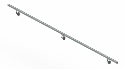 Пристенный поручень Inoxstore Ø 42,4 мм, L - 3000 мм, полированный, AISI 304