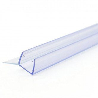 Уплотнитель Inoxstore стекло-стекло/стекло-дверь, 135°, под стекло 10 мм / 2,5 м, для душевой кабины, ПВХ, ультрапрозрачный