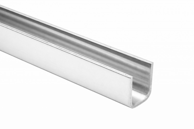 Поручень Inoxstore П-образный под стекло 8 мм, 3000 мм, полированный, AISI 304