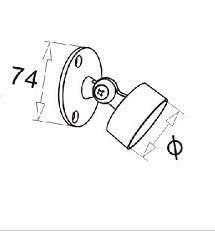 Крепление поручня Inoxstore Ø50,8 мм наружное, оконечное, полированное, AISI 304