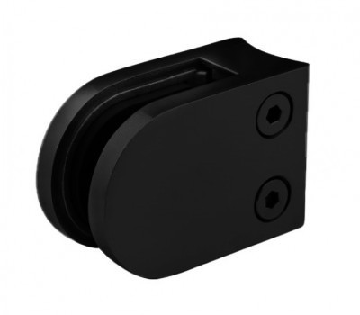 Стеклодержатель Inoxstore литой полукруглый 40х50х25 мм / Ø 38,1 мм, под стекло 8 мм, AISI 304, матовый RAL 9005