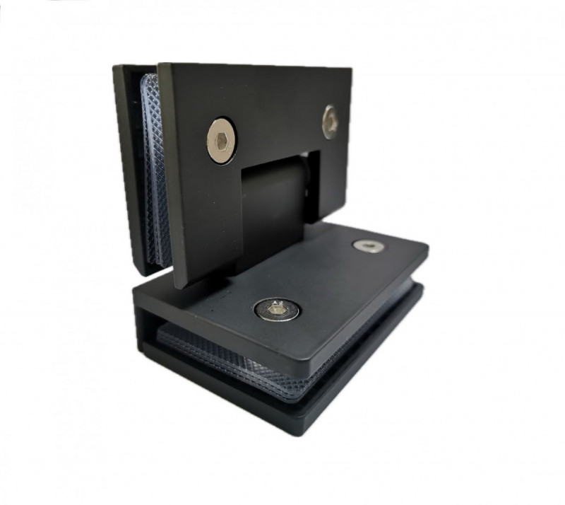 Петля Inoxstore "Престиж" 90°стекло-стекло, без фаски, черная , AISI 304