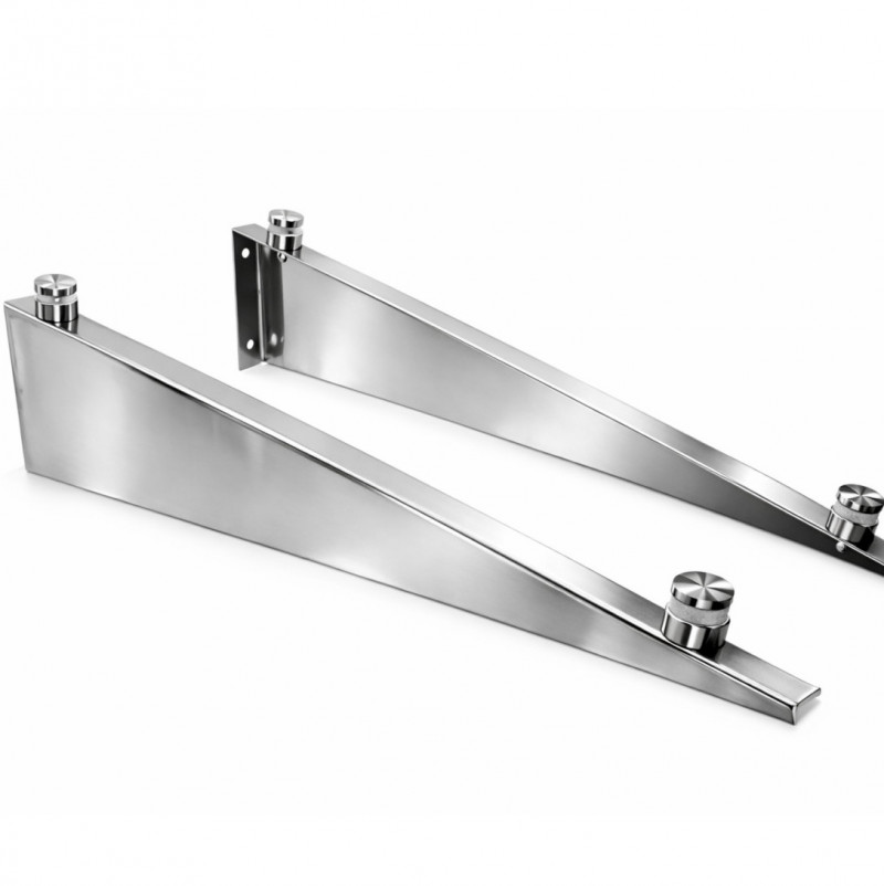 Комплект креплений для стеклянного козырька SKY HOLD, 711 мм, полированный, AISI 304